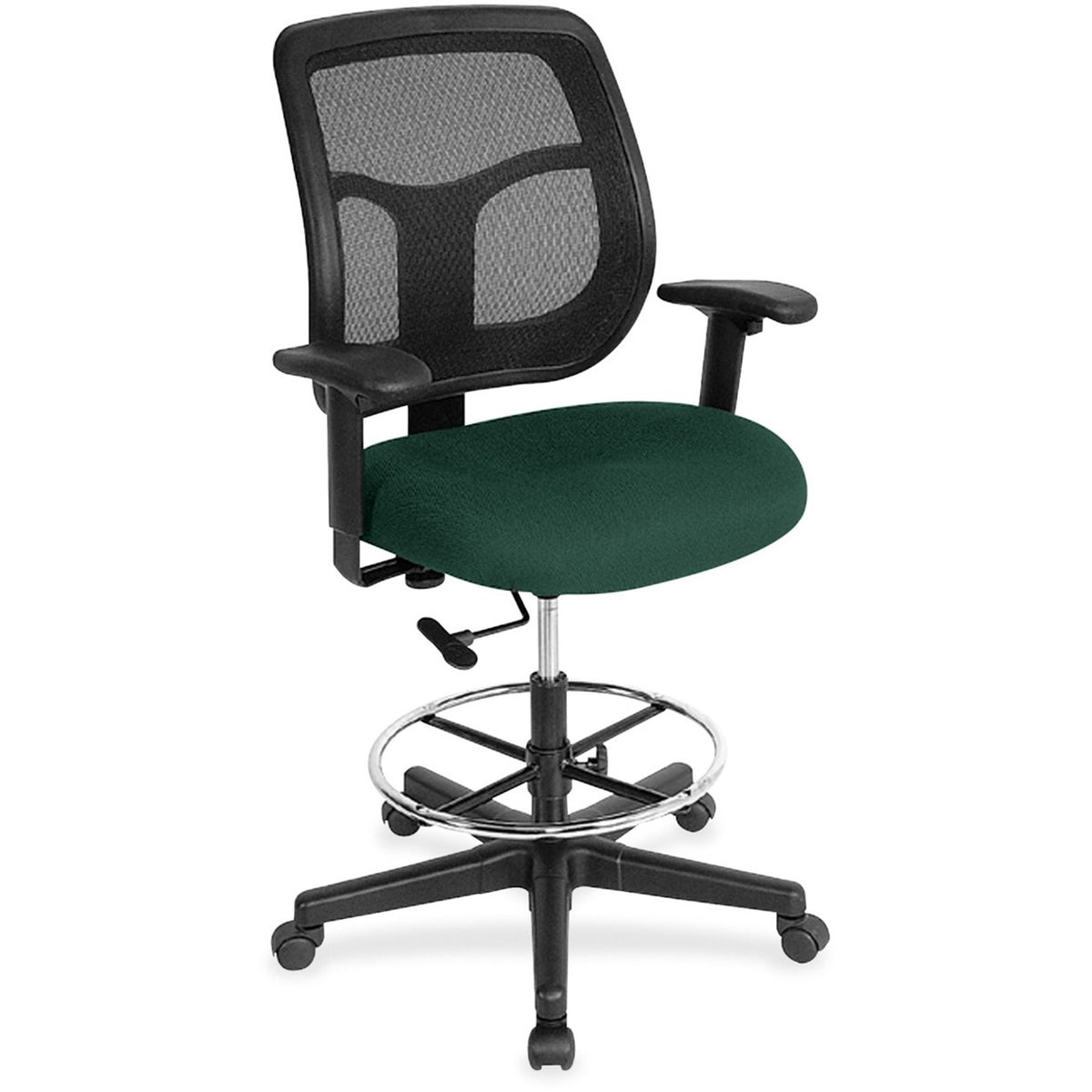 Eurotech Apollo DFT9800 Drafting Stool - Forest Seat Color - Fabric Seat Material - 5-star Base - Insight Forest - 1 Eac
