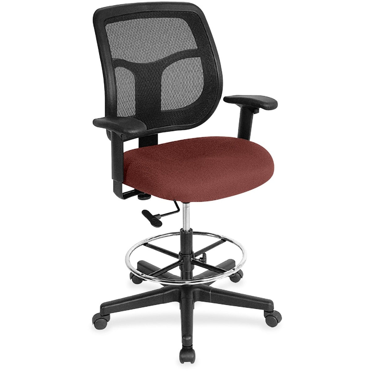 Eurotech Apollo DFT9800 Drafting Stool - Cordovan Seat Color - Fabric Seat Material - 5-star Base - Canyon Cordovan - 1