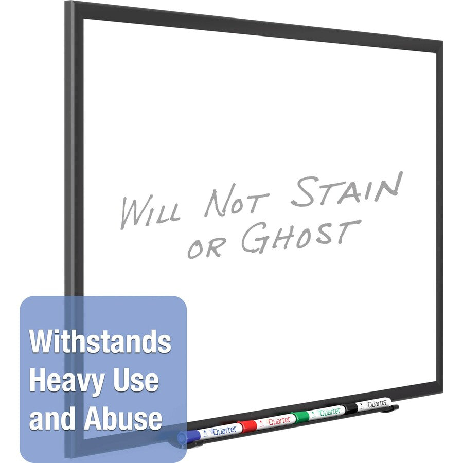 Quartet DuraMax Classic Whiteboard - 96" (8 ft) Width x 48" (4 ft) Height - White Porcelain Surface - Black Aluminum Fra
