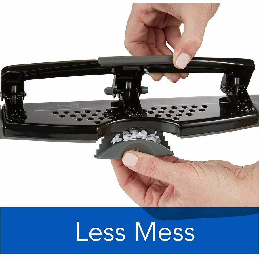 Swingline SmartTouch Low-Force 3-Hole Punch - 3 Punch Head(s) - 20 Sheet - 9/32" Punch Size - Metal - 4.5" Width x 12" D