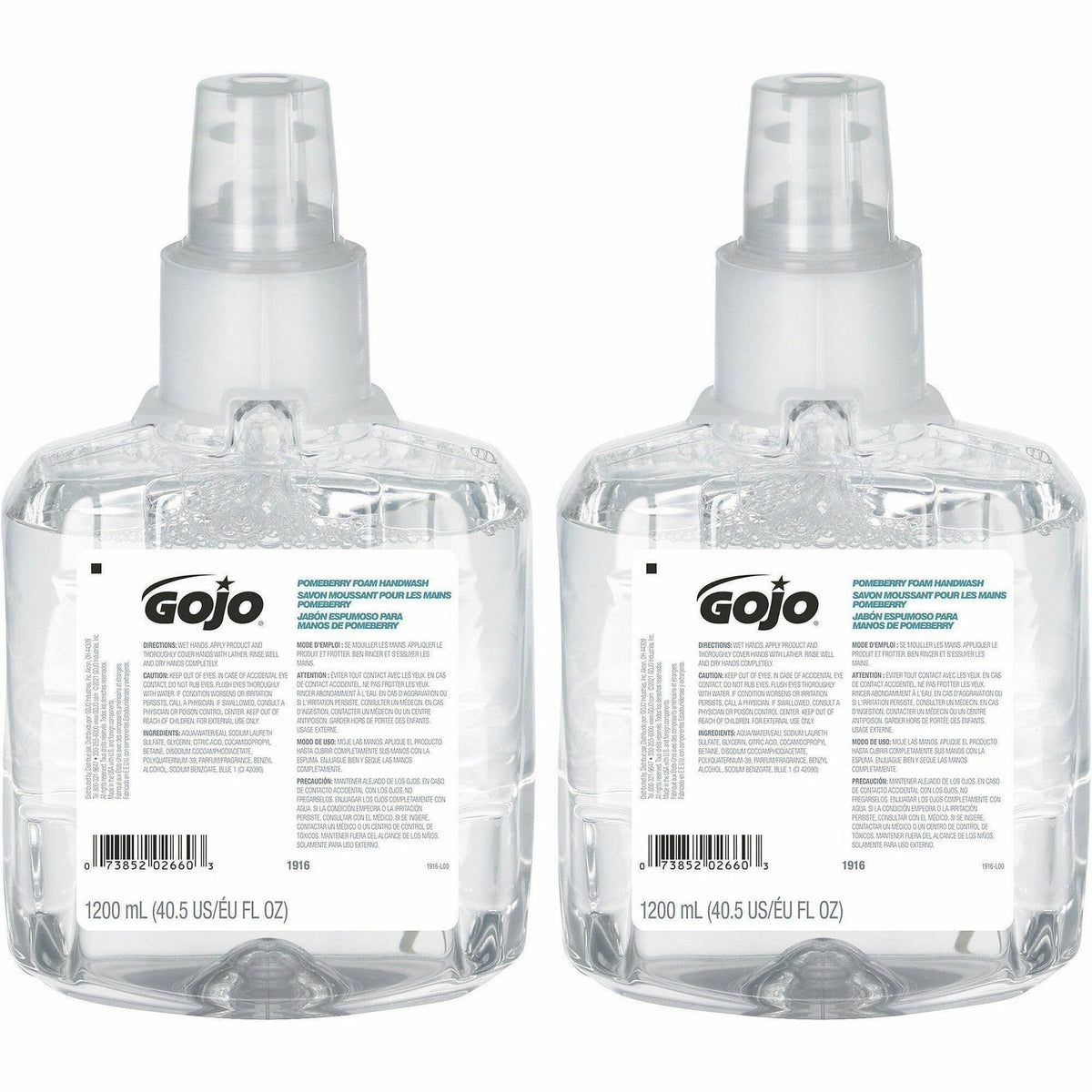 Gojo® LTX-12 Pomeberry Foam Handwash Refill - Pomeberry Scent - 1.27 quart - Bottle Dispenser - Hand - Moisturizing - Cl