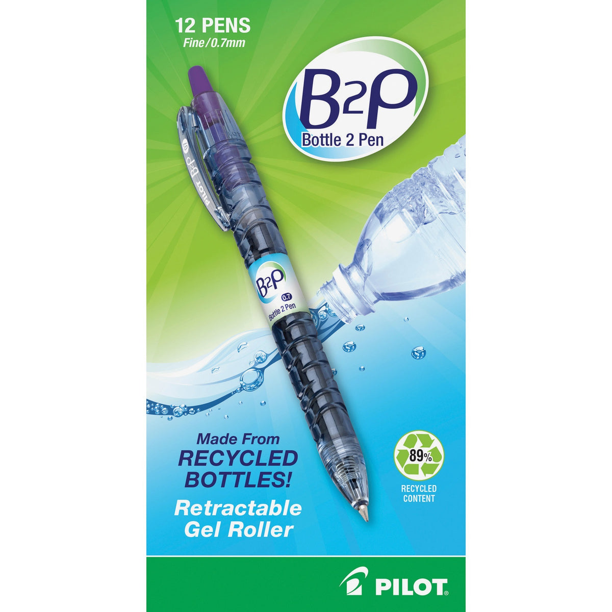 Pilot Fine Point Gel Pens - Fine 0.7mm Point Size- Refillable - Retractable - Purple Gel-based Ink - 12 / Dozen