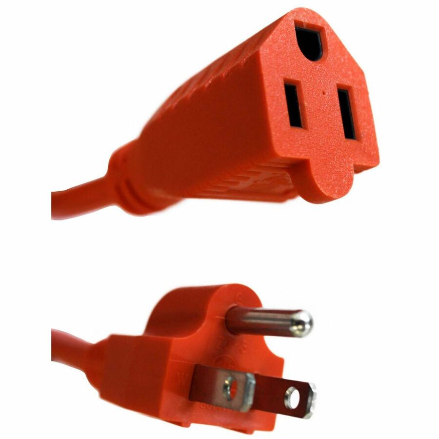 Compucessory Heavy-duty Indoor/Outdoor Extension Cord - 16 Gauge - 125 V AC / 13 A - Orange - 25 ft Cord Length - 1 Each
