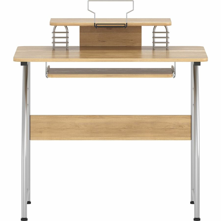 Lorell Computer Desk with Upper Shelf - Laminated Rectangle Top - 23.60" Table Top Width x 35.40" Table Top Depth - 35.2