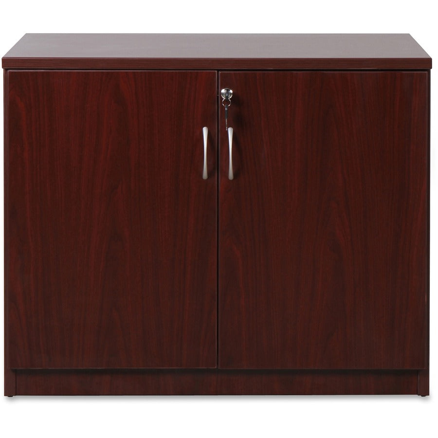 Lorell Essentials Series 2-Door Storage Cabinet - 36" Width x 22.5" Depth x 29.5" Height - 2 x Door(s) - Mahogany - Lami