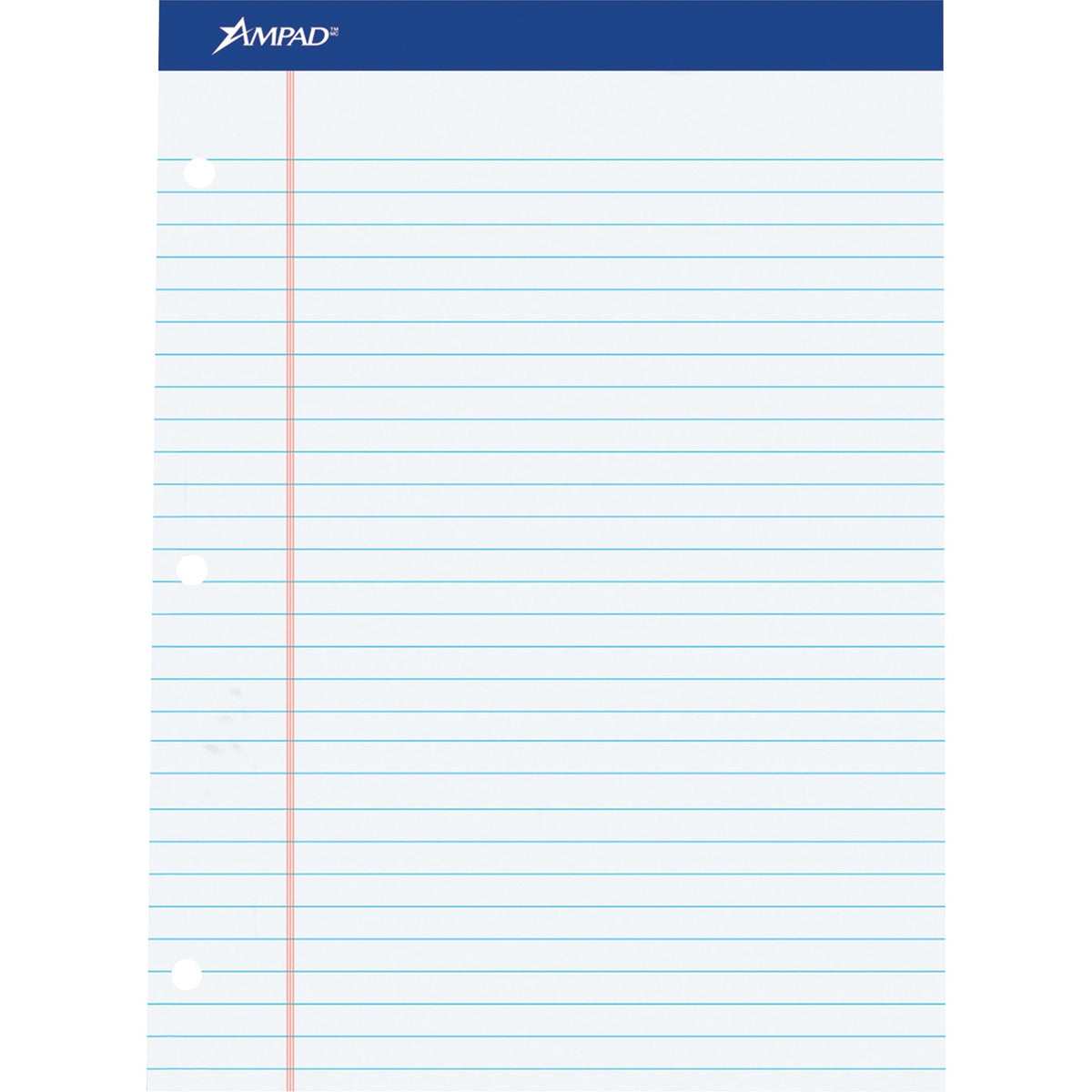Ampad Double Sheet Writing Pad - 100 Sheets - 0.34" Ruled - 15 lb Basis Weight - Letter - 8 1/2" x 11" Sheet Size x 8.5"