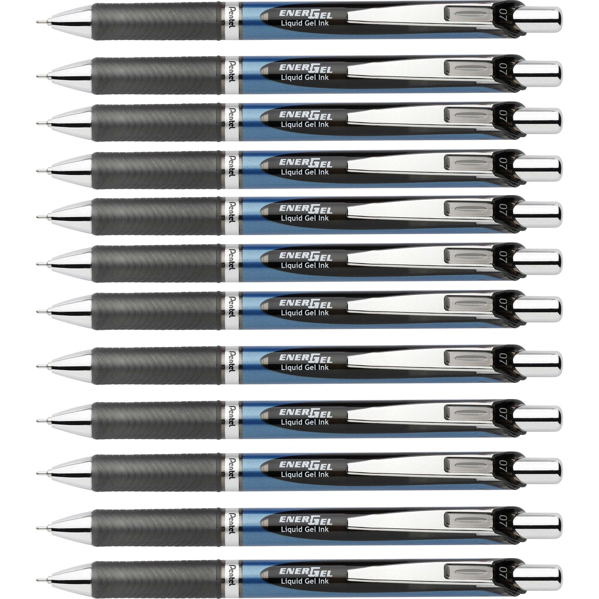 Pentel EnerGel RTX Liquid Gel Pen - 0.7 mm Medium Needle Pen Point - Refillable - Retractable - Black Ink - Gel-based -