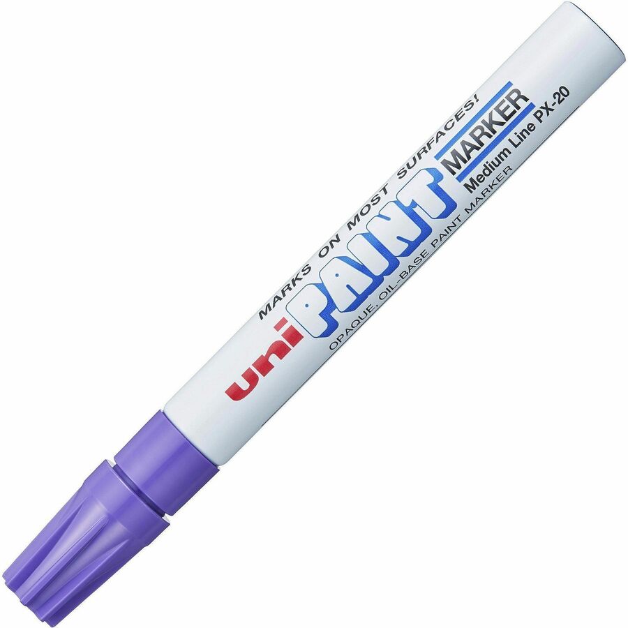 uni® uni-Paint PX-20 Oil-Based Marker - Violet Ink - Oil Based - White Barrel - 12 / Dozen