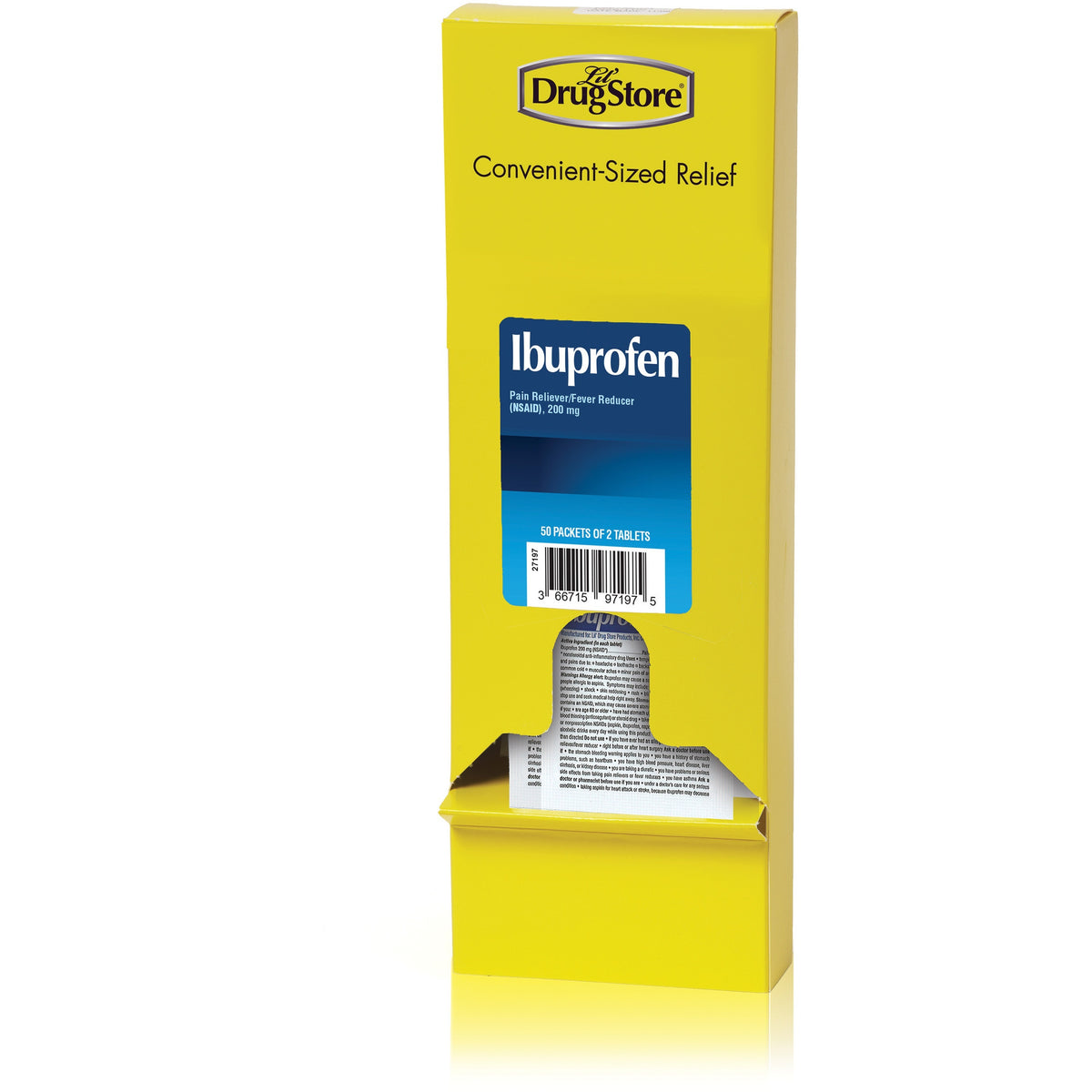 Lil' Drug Store Ibuprofen Tablets - For Fever, Pain, Headache, Arthritis, Muscular Pain, Backache, Menstrual Cramp, Comm