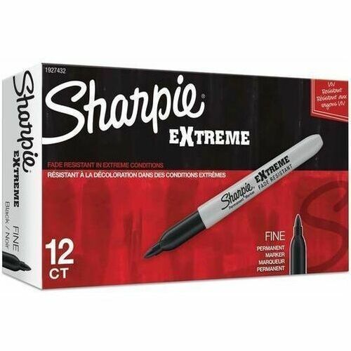 Sharpie Extreme Permanent Markers - Black Ink - 12 / Dozen