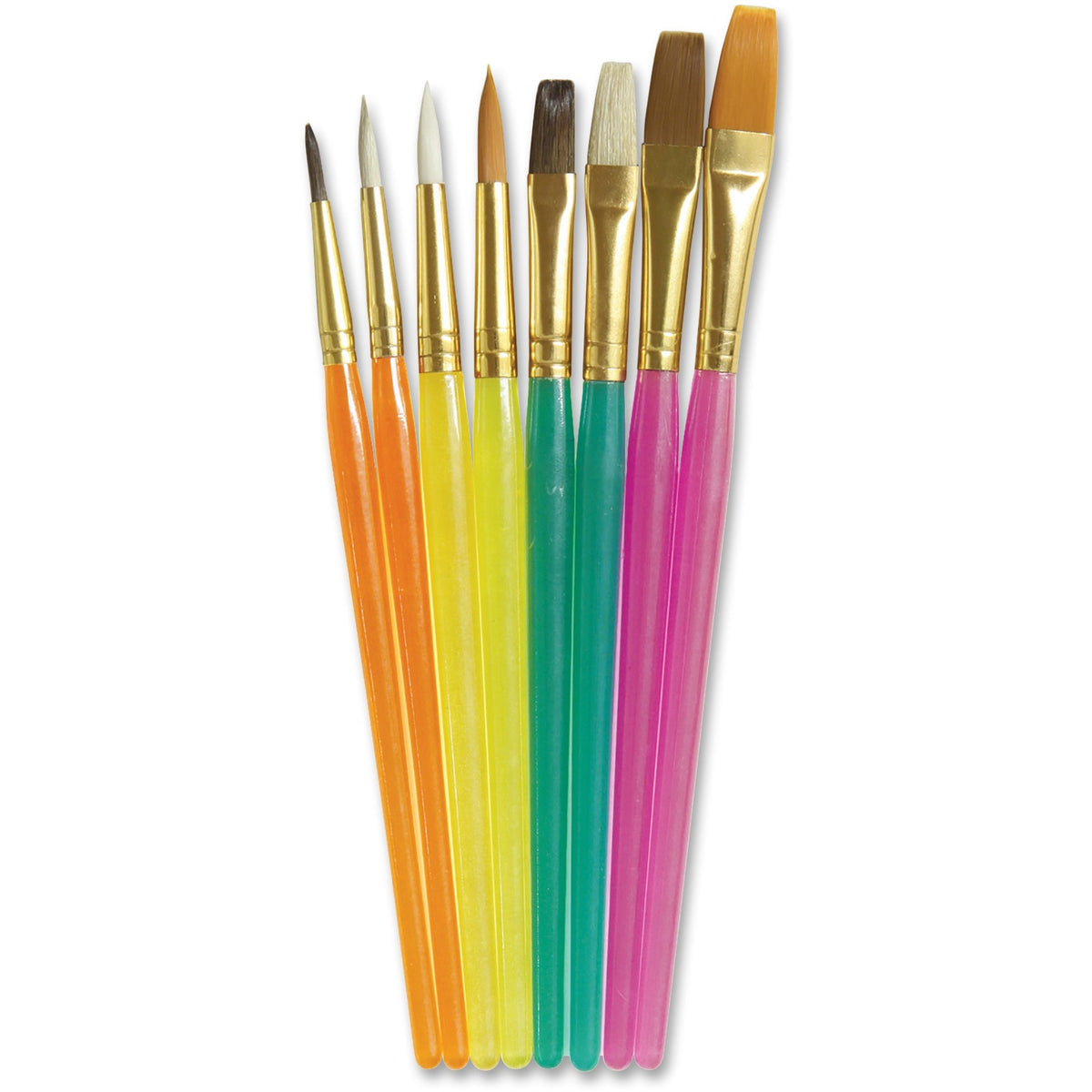 Creativity Street Assorted Paint Brush Set - Translucent Handle - 1 Set