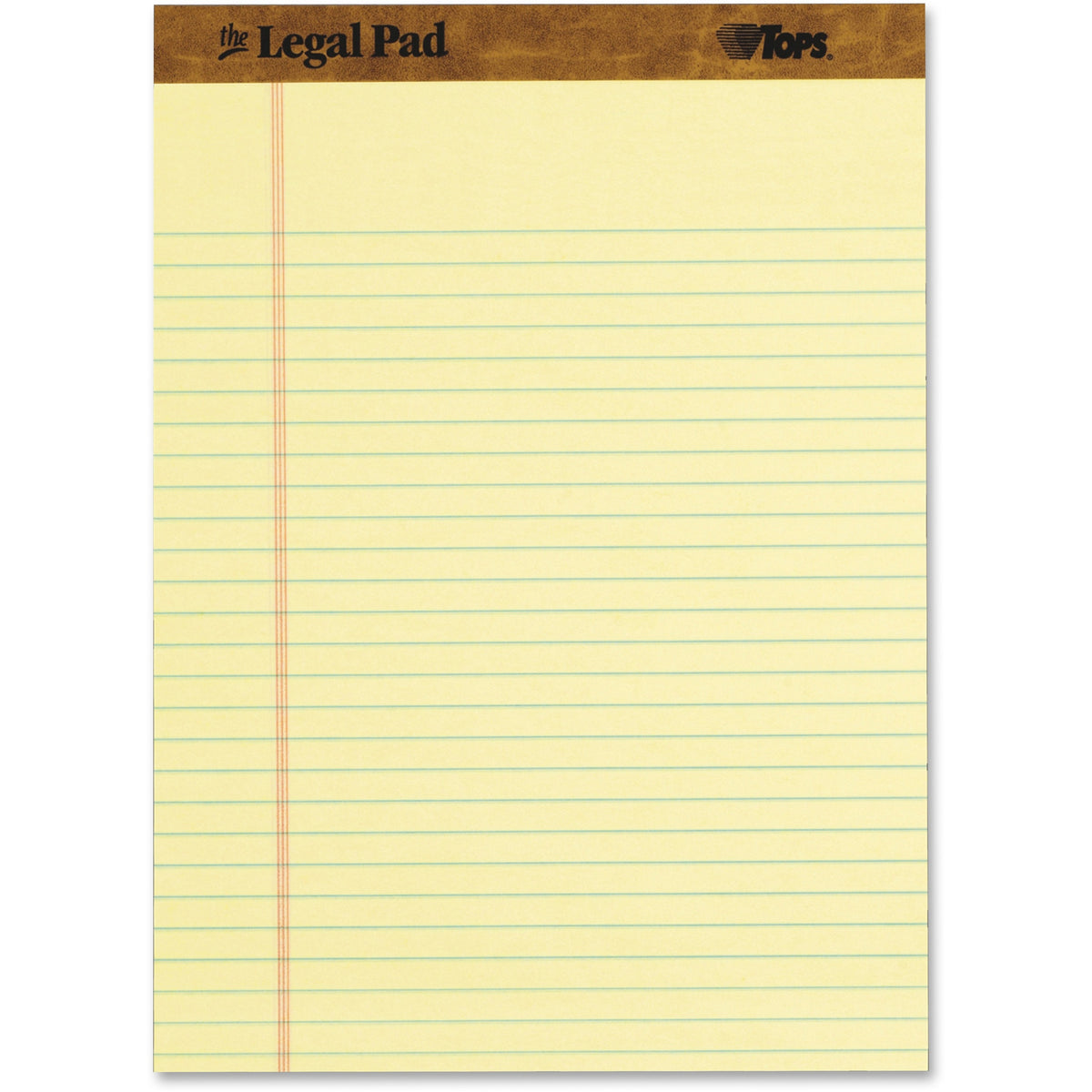 TOPS Legal Ruled Writing Pads - 50 Sheets - Stitched - Legal Ruled Front Ruling - 0.34" Ruled - Ruled Margin - 16 lb Bas