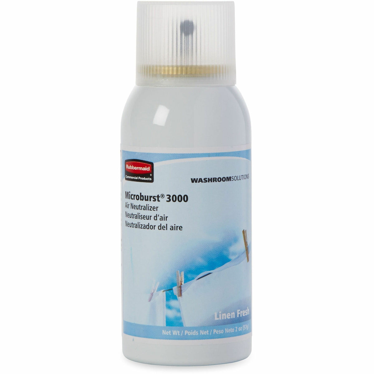 Rubbermaid Commercial 3000 Dispenser Refill Linen Fresh Air Spray - Aerosol - 6000 ft³ - 2 fl oz (0.1 quart) - Linen - 1