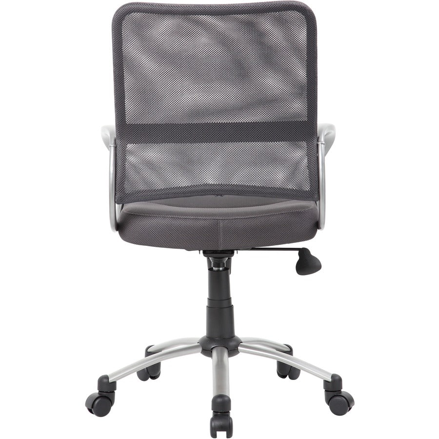 Boss Mesh Back Chair - Charcoal Gray Seat Color - Mesh Seat Material - Chrome, Black Frame Color - Pewter Frame Material