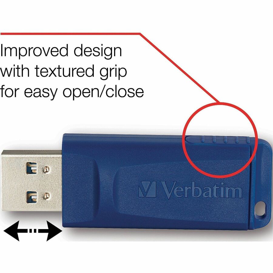 Verbatim 8GB USB Flash Drive - 5pk - Blue - 8 GB - USB 2.0 Type A - Blue - 5 Year Warranty - 5 / Pack - TAA Compliant