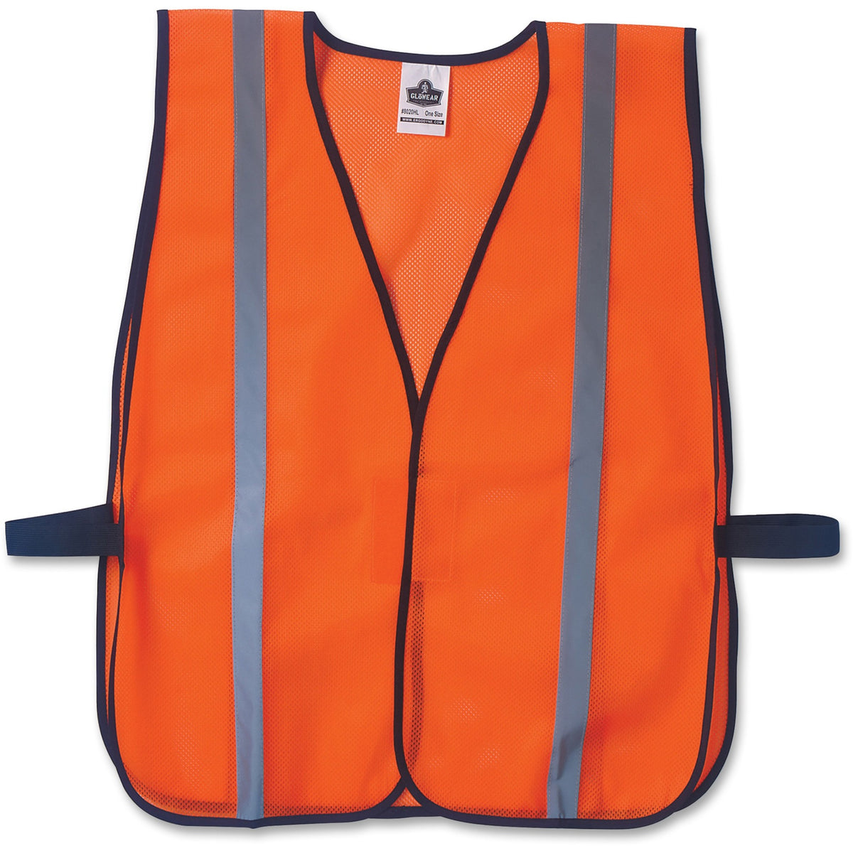 Ergodyne Orange Standard Vest - Fabric - Orange - High Visibility, Comfortable, Machine Washable, Breathable, Hook & Loo
