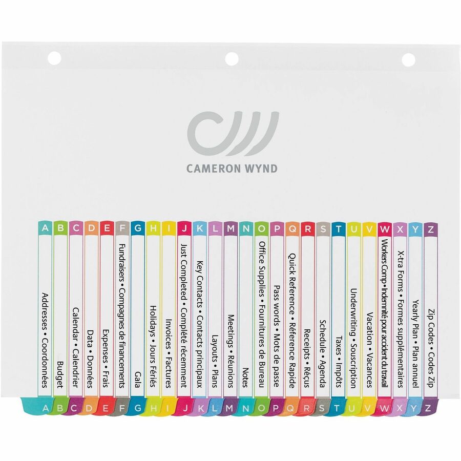 Avery Ready Index Customizable Table of Contents Dividers - 26 x Divider(s) - 26 Printed Tab(s) - Alphabet - A-Z - 26 Ta