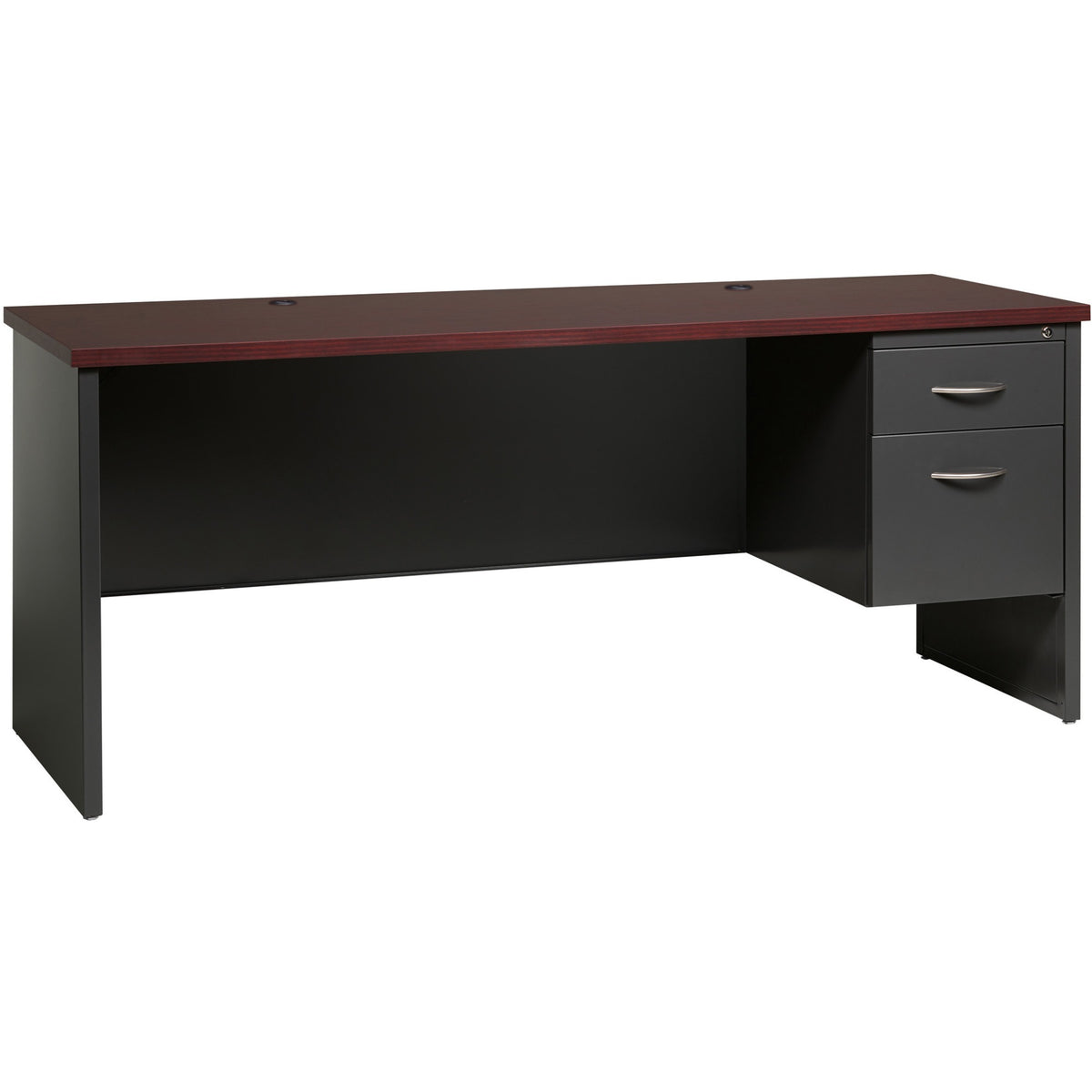 Lorell Fortress Modular Series Right-pedestal Credenza - 72" Width x 24" Depth, x 1.1" Thickness Top - Total Drawer(s):