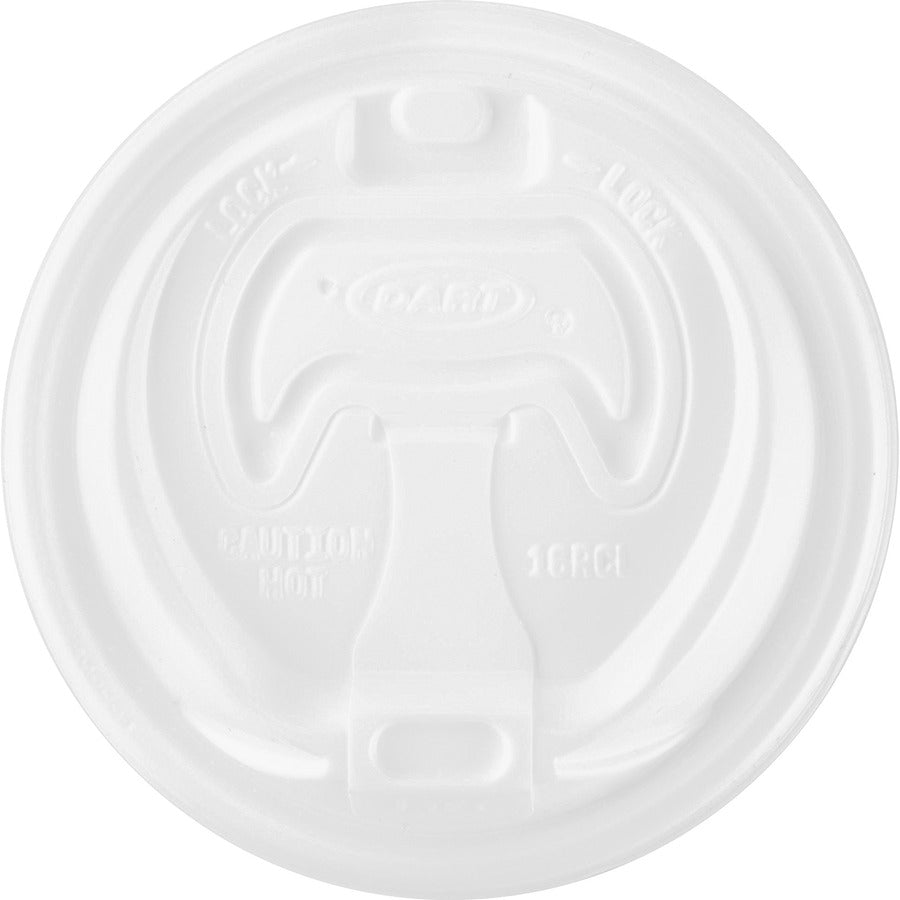 Dart Reclosable Hot Beverage Cup Lid - White - 100/Pack - 10 / Carton