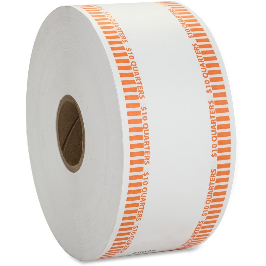 PAP-R Color-coded Coin Machine Wrappers - 1000 ft Length - 1900 Wrap(s) - Total $10 in 40 Coins of 25¢ Denomination - 15
