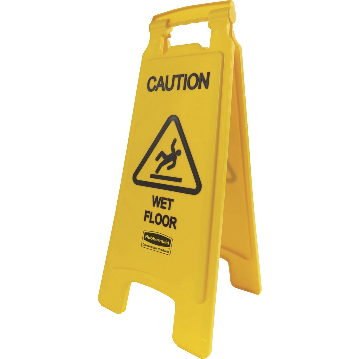 Rubbermaid Commercial Caution Wet Floor Safety Sign - Print/Message "Caution Wet Floor" - 11" Width x 25" Height x 12" D
