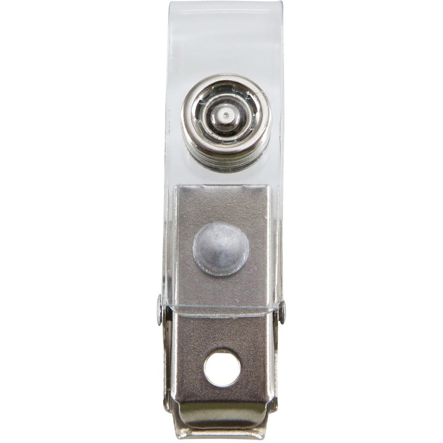 SICURIX ID Strap Clip Adapter - 2.8" Length x 0.4" Width - for Badge - Pre-punched - Clear - 25/Pack - 4 / Box