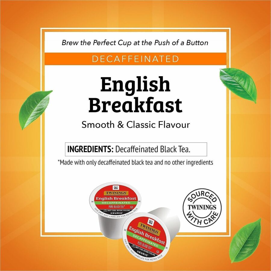 Twinings of London Decaf English Breakfast Black Tea K-Cup - Decaffeinated - 24 / Box