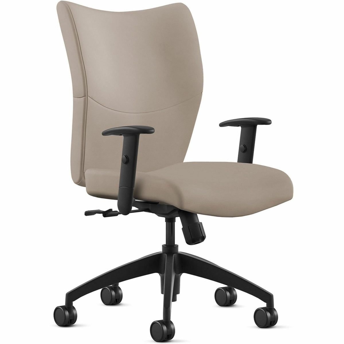 9 to 5 Seating Bristol Mid Back - Mushroom Seat Color - Leather Seat Material - Mushroom Back Color - Leather Back Mater