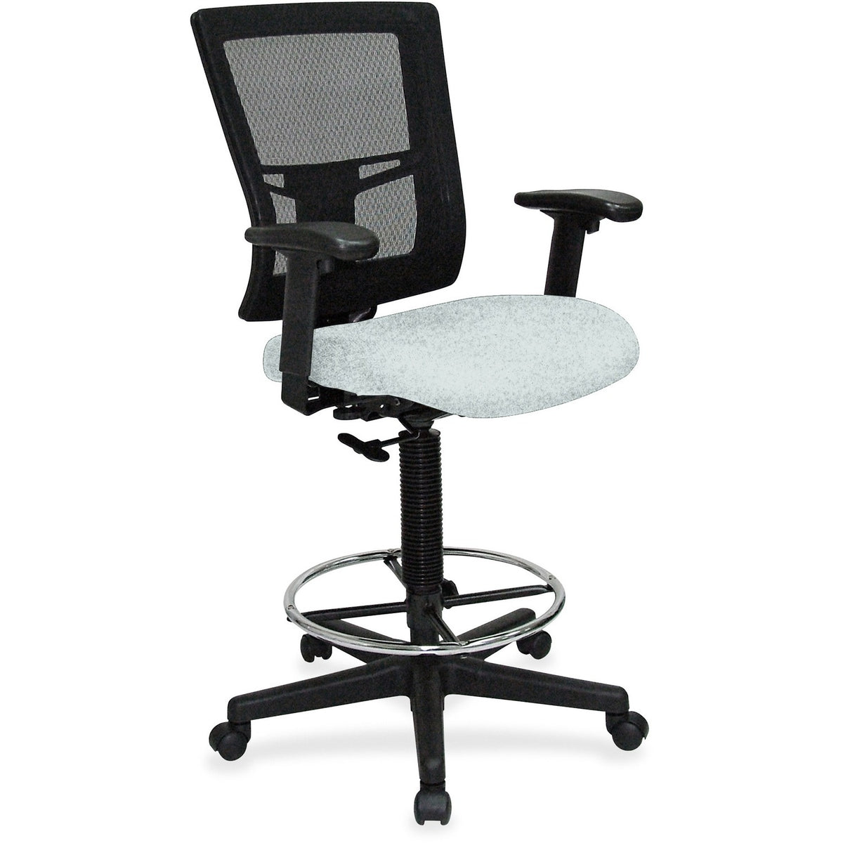Lorell Mesh Back Drafting Stool - Castillo Breezy Seat Color - Vinyl Seat Material - Black Back Color - Mesh Back Materi