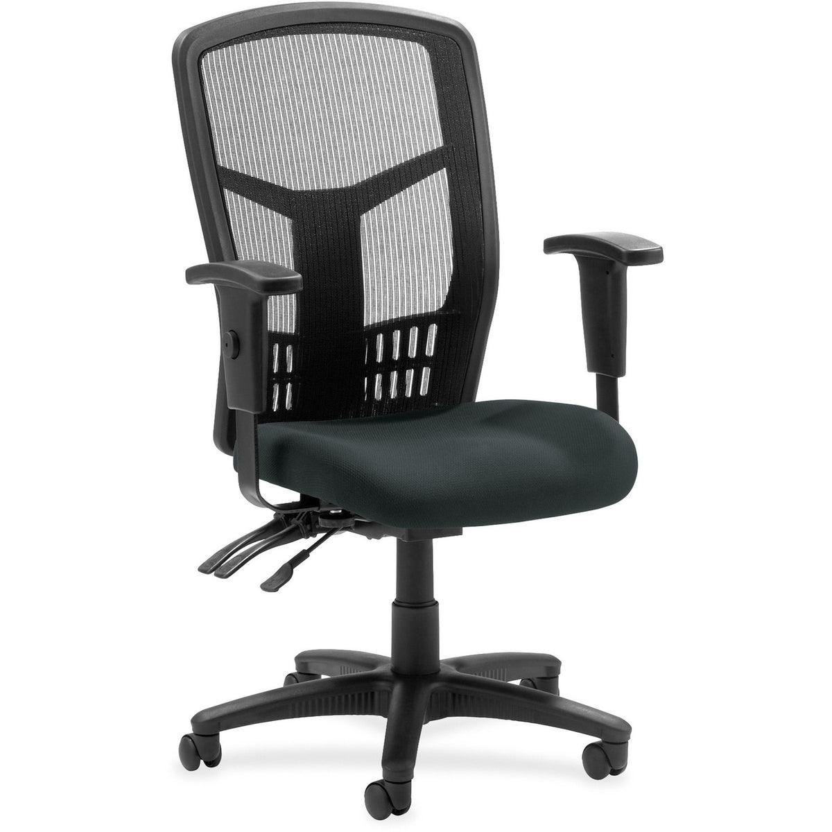 Lorell Executive High-back Mesh Chair - Dillon Black Seat Color - Vinyl Seat Material - Black Back Color - Mesh Back Mat