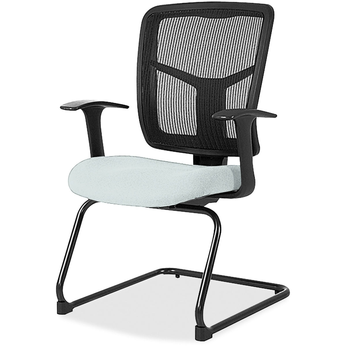 Lorell ErgoMesh Series Mesh Back Guest Chair with Arms - Castillo Breezy Seat Color - Vinyl Seat Material - Black Back C