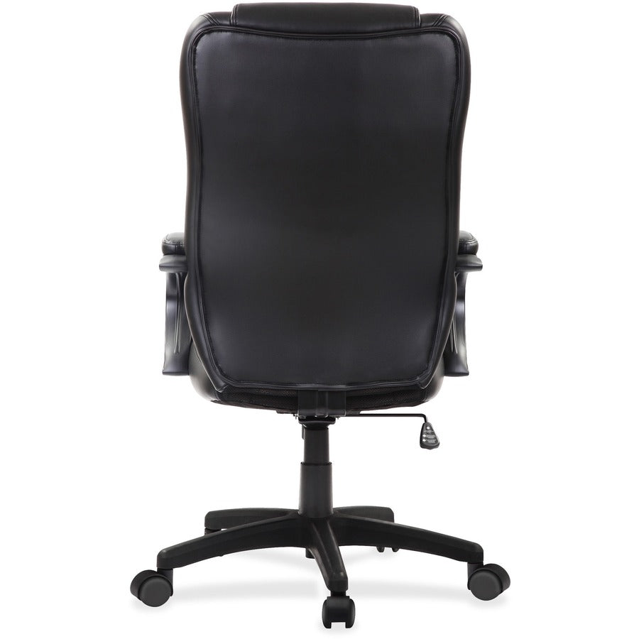 Eurotech Pembroke Mid Back Executive Chair - Black Seat Color - Bonded Leather Seat Material - Black Back Color - 1 Each
