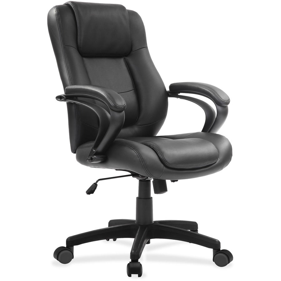 Eurotech Pembroke Mid Back Executive Chair - Black Seat Color - Bonded Leather Seat Material - Black Back Color - 1 Each