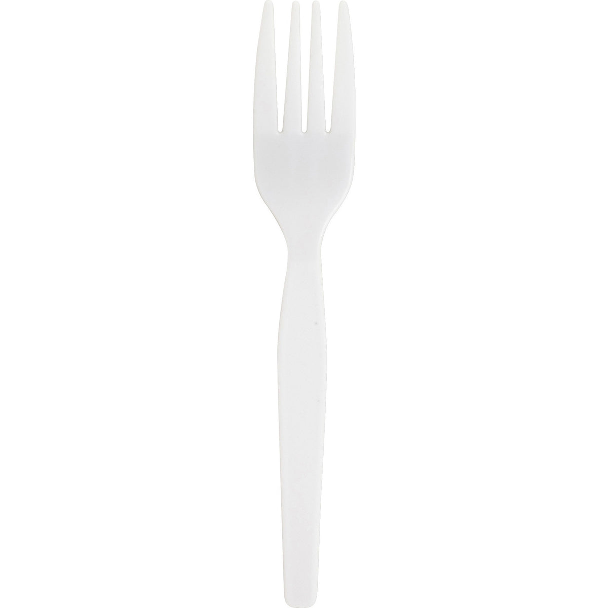 Genuine Joe Medium-Heavyweight Plastic Forks - 1 Piece(s) - Fork - 1 x Fork - Disposable - White - 1 Carton