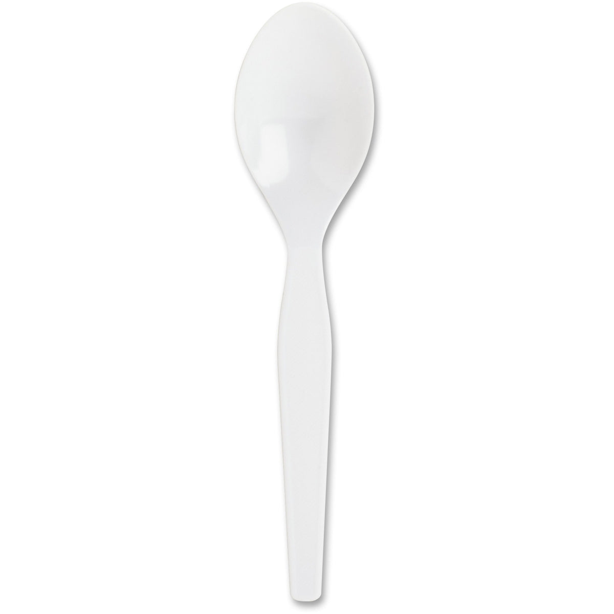Genuine Joe Medium-Heavyweight Plastic Spoons - 1 Piece(s) - Spoon - 1 x Spoon - Disposable - White - 1 Carton