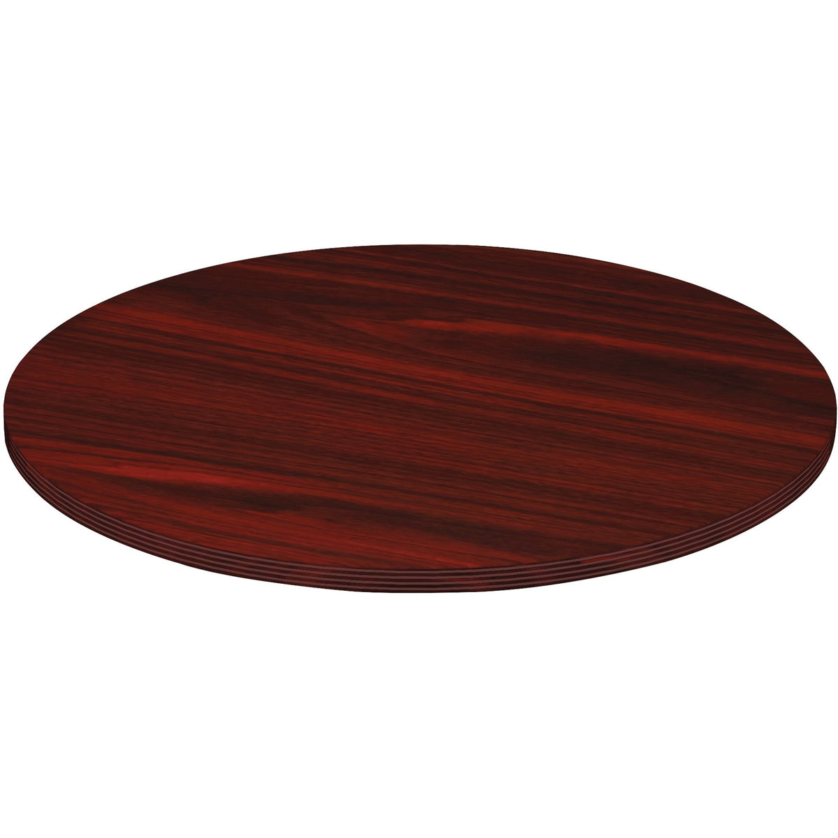 Lorell Chateau Series Round Conference Tabletop - 48" Diameter - Reeded Edge - Finish: Mahogany Laminate - 1 Each