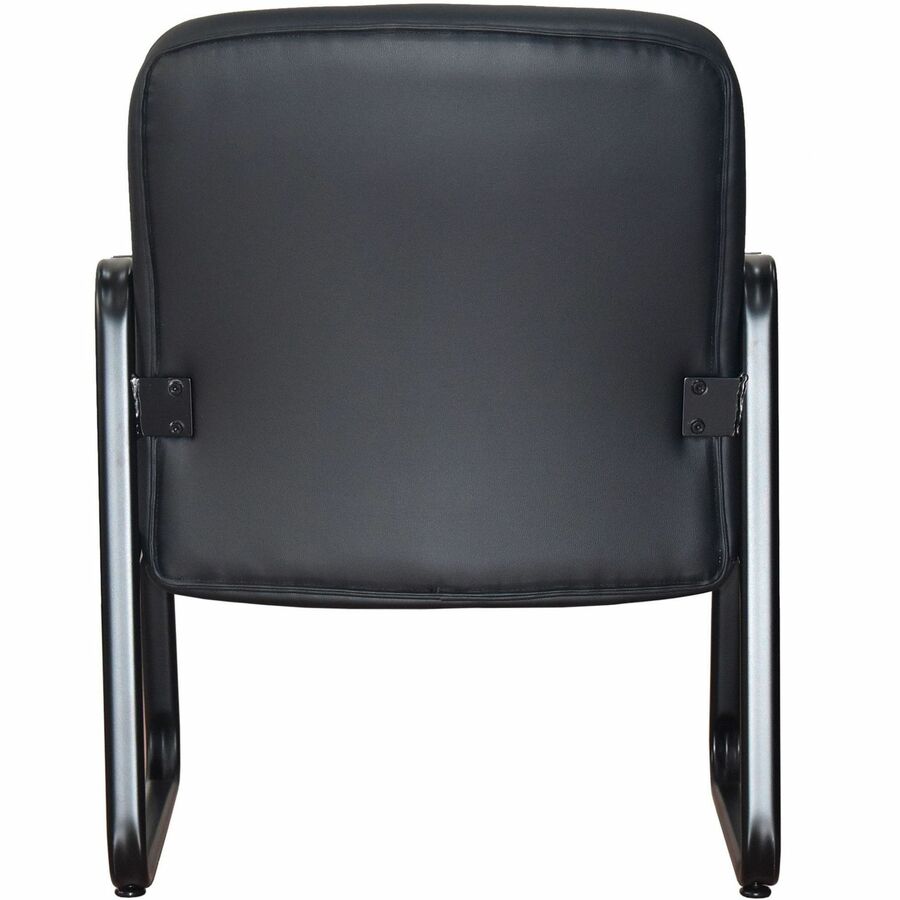 Lorell Deluxe Guest Seating Big & Tall Guest Chair with Arms - Leather, Plywood Seat Material - Leather, Plywood Back Ma