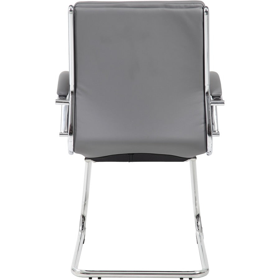 Boss B9479 CaressoftPlus Guest Executive Chair - Gray Seat Color - Vinyl Seat Material - Gray Back Color - High Back - C