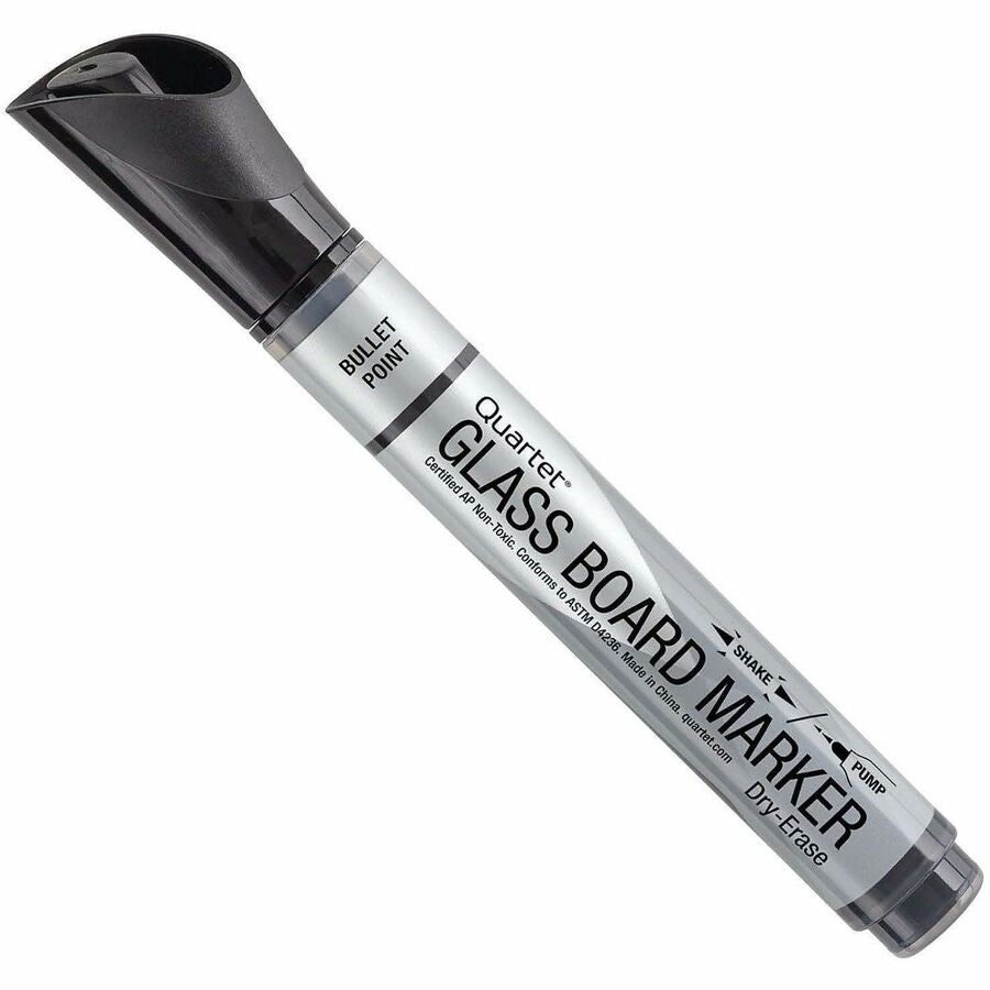 Quartet Premium Dry-Erase Markers for Glass Boards - Erasable - Black Ink - 12 / Box