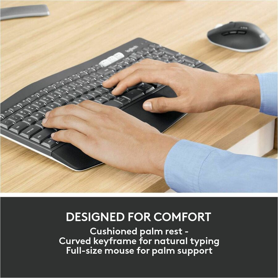 Logitech MK850 Performance Wireless Keyboard and Mouse Combo - USB Wireless Bluetooth/RF Keyboard - USB Wireless Bluetoo