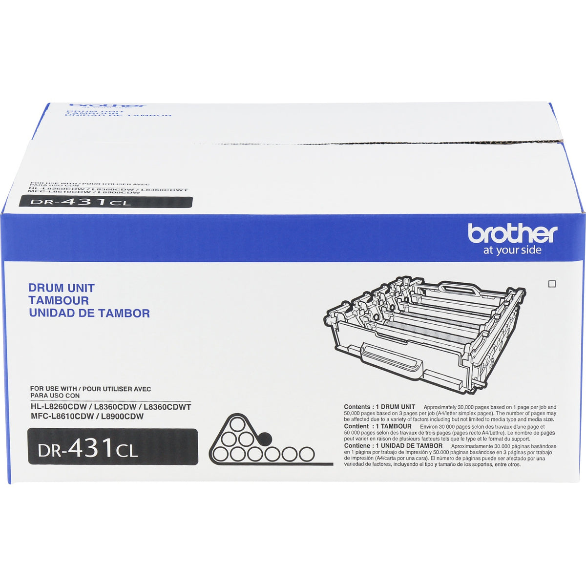 Brother DR431CL Imaging Drum - Laser Print Technology - 50000 Pages - Color - 1 Each