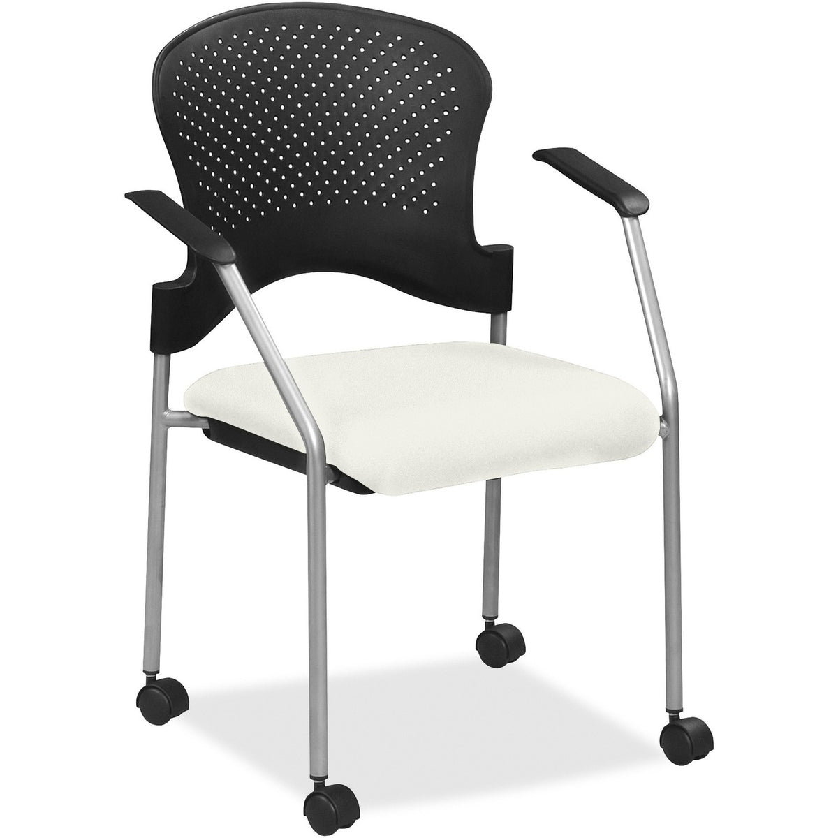 Eurotech Breeze Chair with Casters - Snow Seat Color - Fabric, Vinyl Seat Material - Snow Back Color - Plastic Back Mate