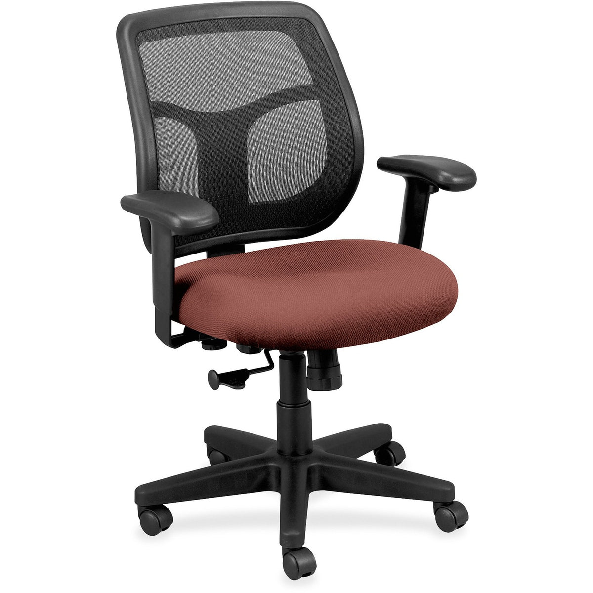 Eurotech Apollo Mid-back Task Chair - Cordovan Seat Color - Vinyl, Fabric Seat Material - Mid Back - 5-star Base - Dillo