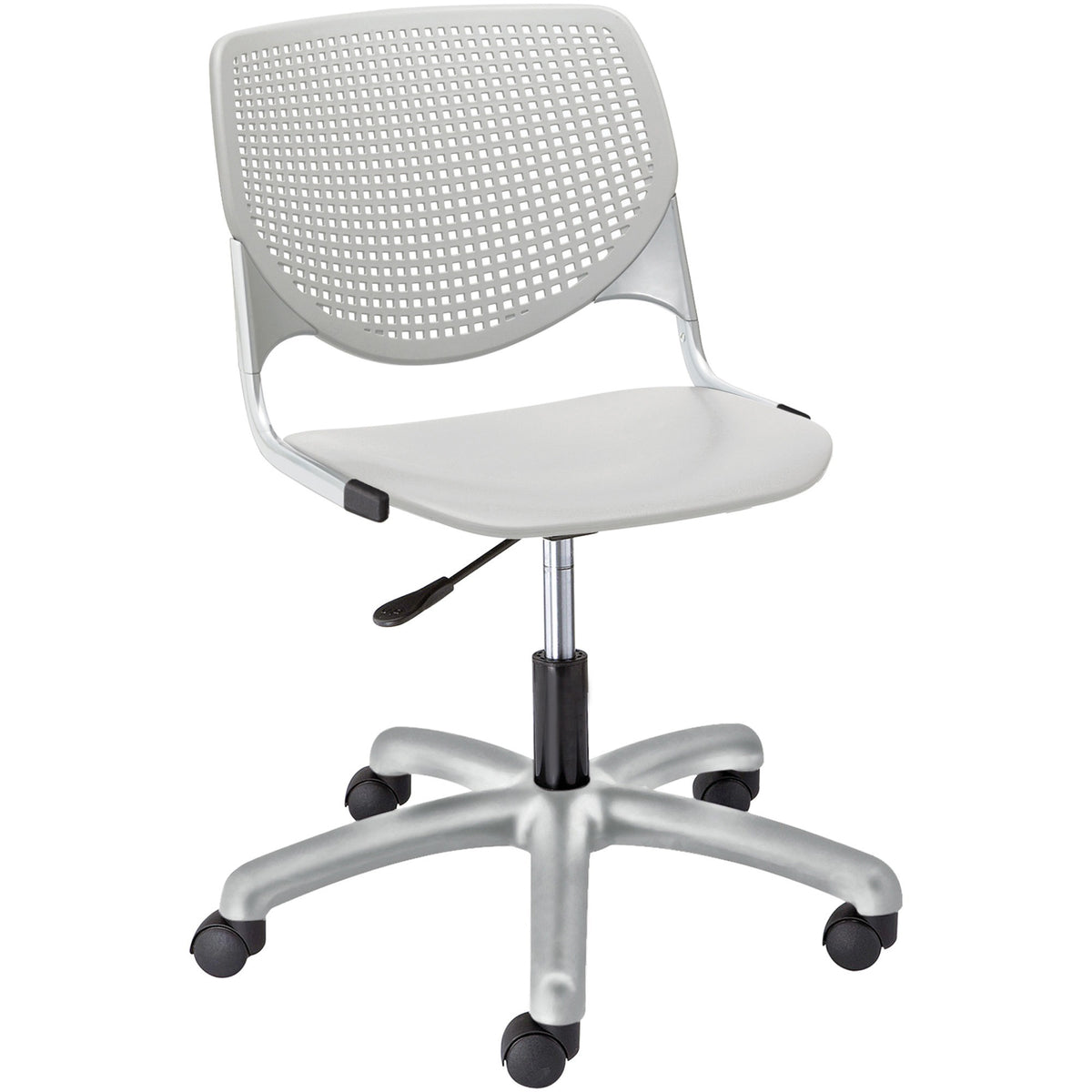 KFI Kool Task Chair with Perforated Back - Light Gray Seat Color - Polypropylene Seat Material - Light Gray Back Color -