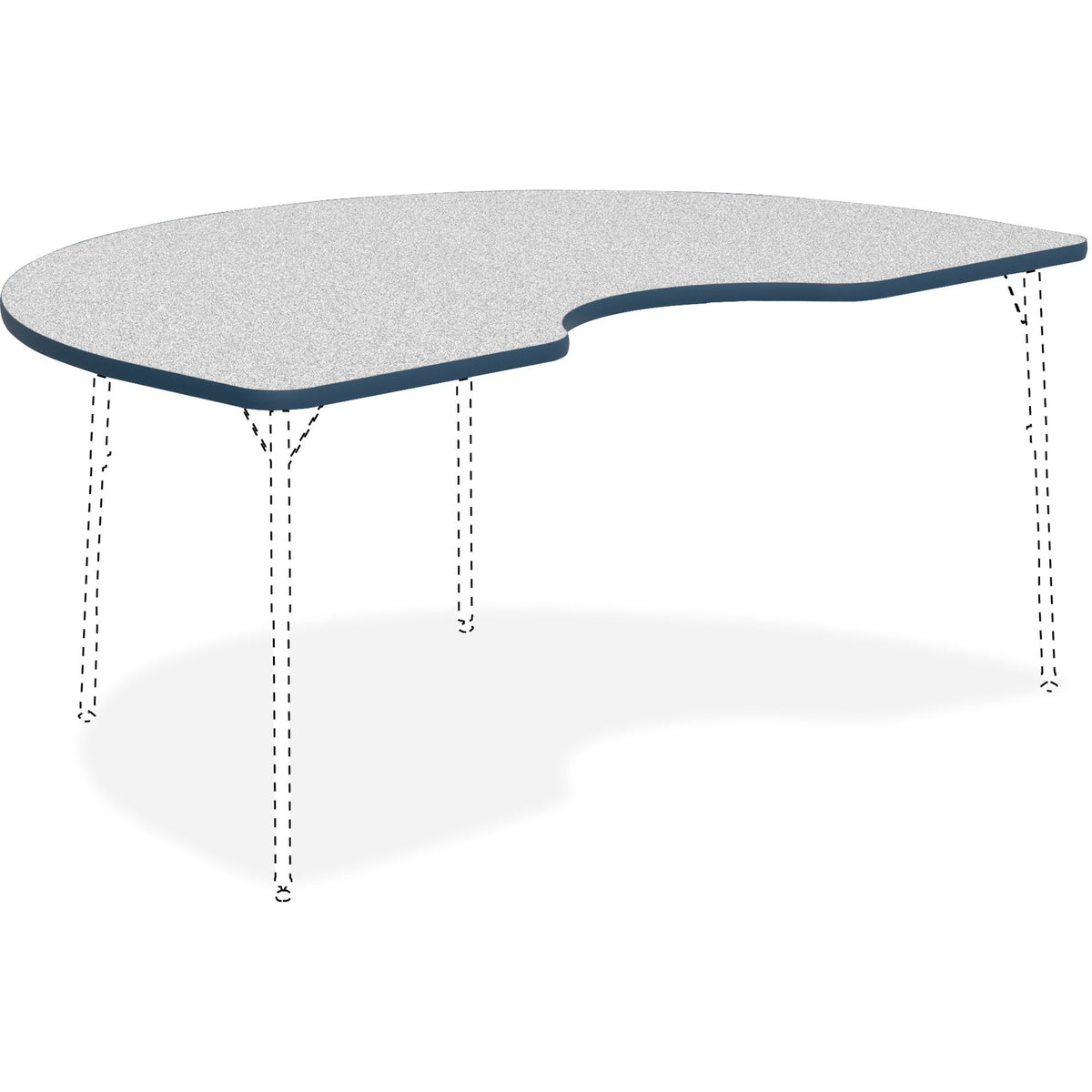 Lorell Classroom Activity Tabletop - Gray Nebula, High Pressure Laminate (HPL) Kidney-shaped Top - 1 Each