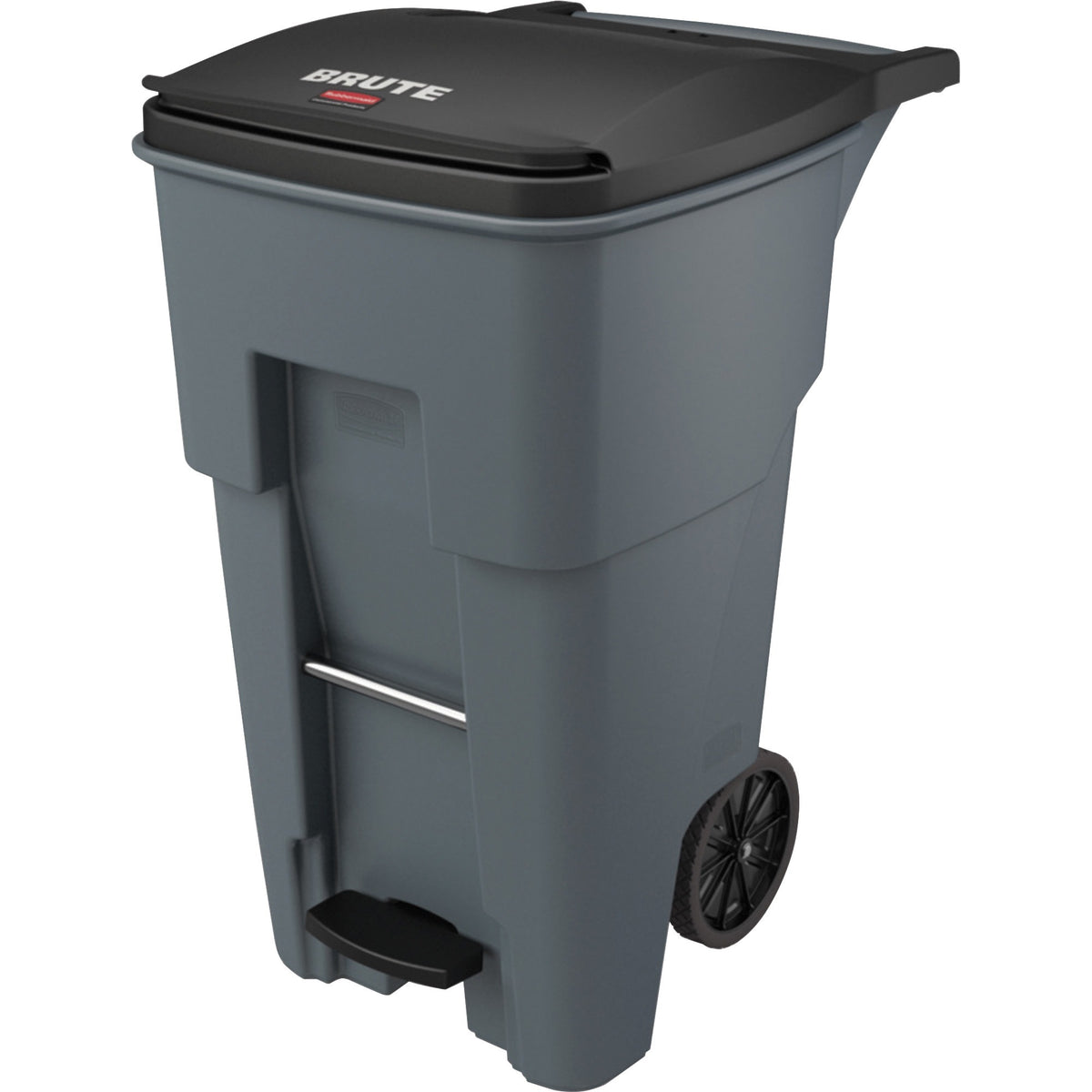 Rubbermaid Commercial 1971968 65 Gallon BRUTE Step-On Rollout Container - Gray - Step-on Opening - Rollout Lid - 65 gal