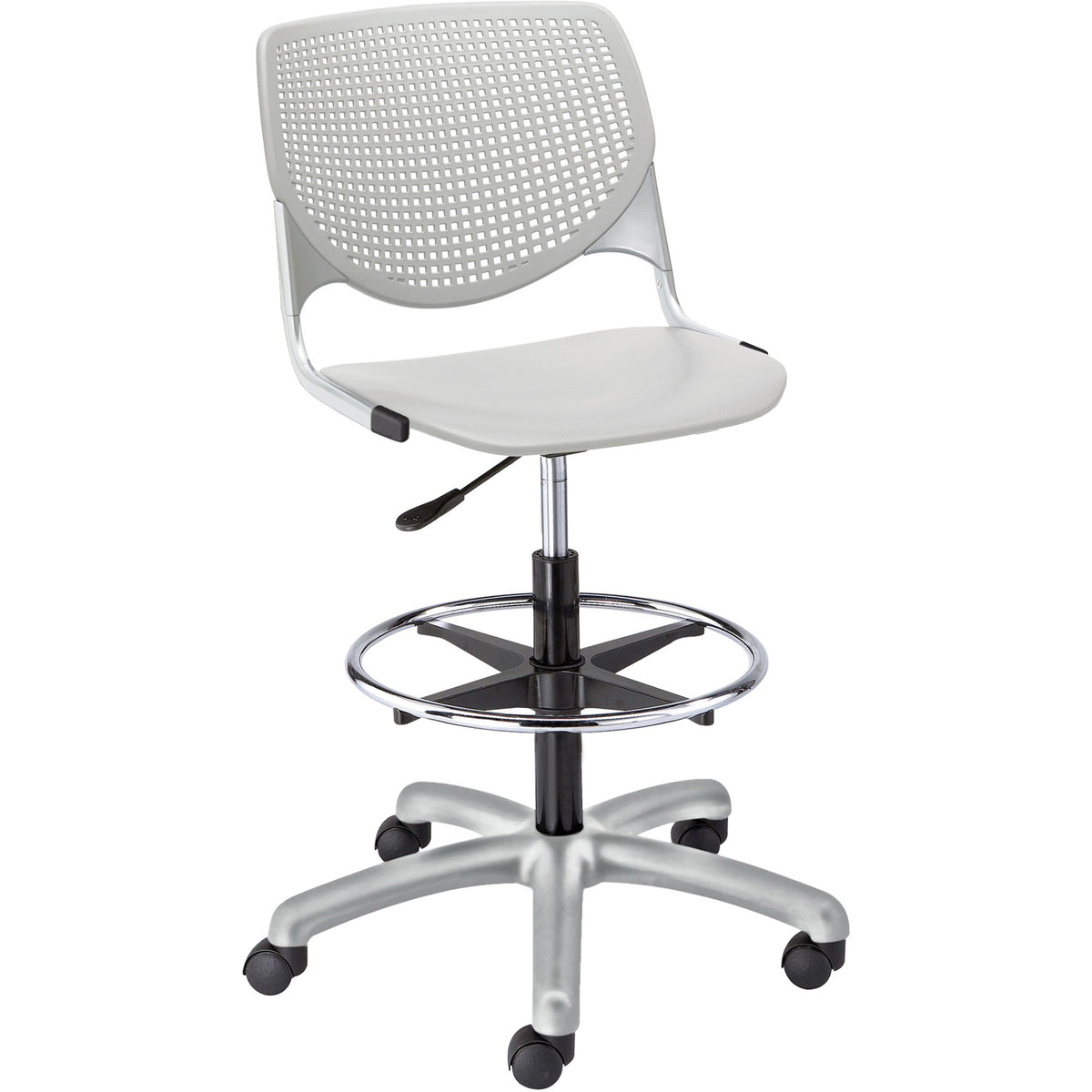 KFI Kool Collection 2300 Armless Stool with Casters - Polypropylene Seat Material - Polypropylene Back Material - 1 Each