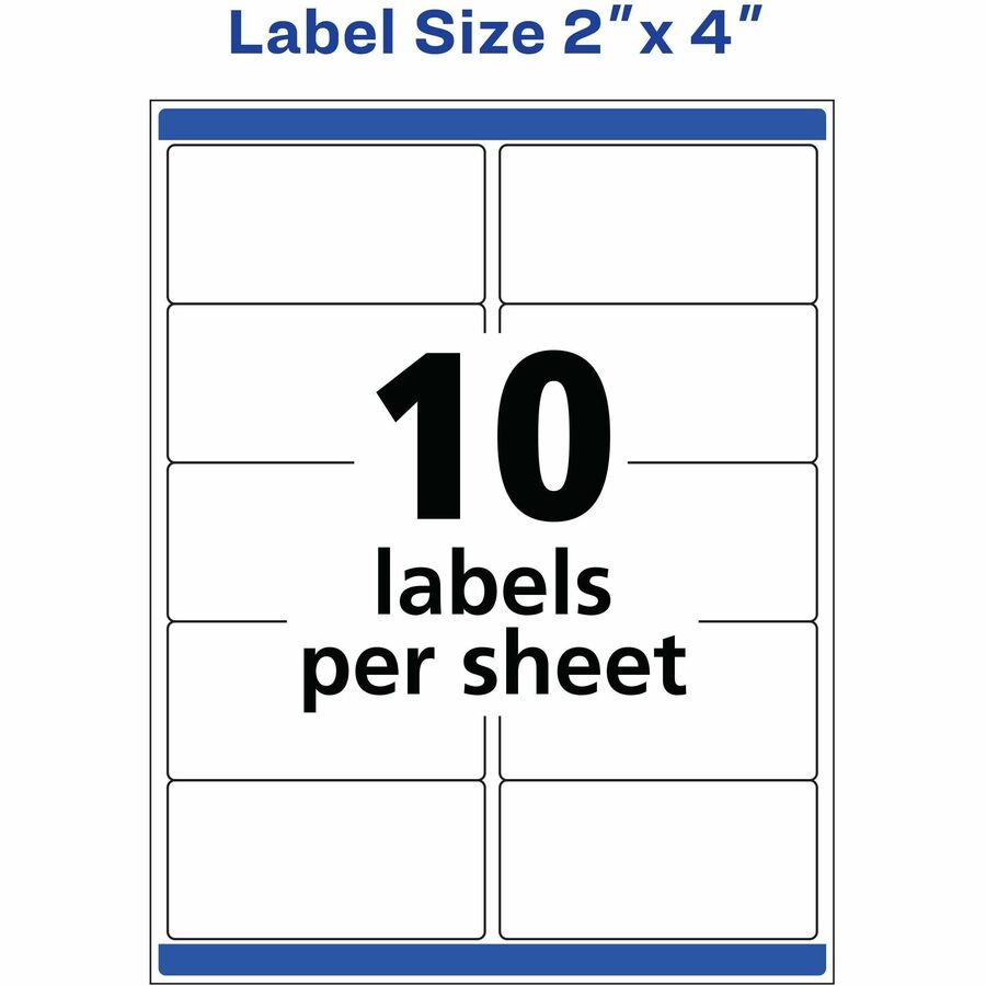 Avery® 2" x 4" Labels, Ultrahold®, 5,000 Labels (95523) - 2" Width x 4" Length - Permanent Adhesive - Rectangle - Laser