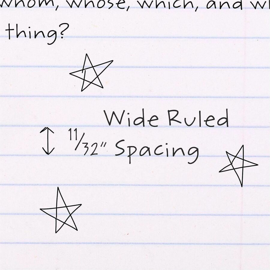 Mead Wide Ruled Composition Notebook - 100 Sheets - Sewn - 7 1/2" x 9 3/4" Sheet Size - White Paper - Black Marble Cover