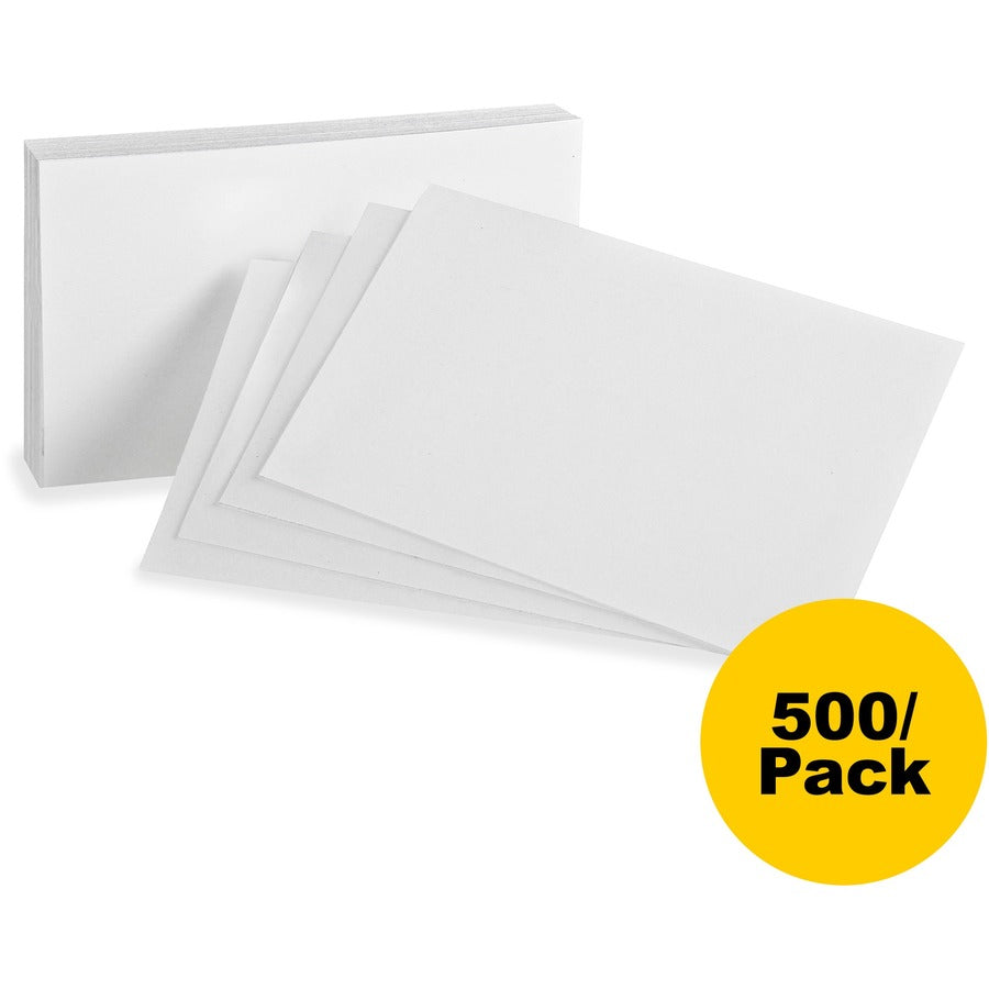 Oxford Plain Index Cards - 4" x 6" - 85 lb Basis Weight - Sustainable Forestry Initiative (SFI) - White - 100/Pack - 5 /